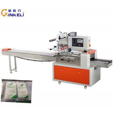 Non-woven clothes wipes packaging machine pillow type with punch hole